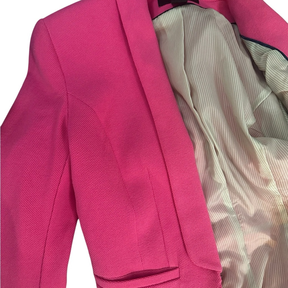 H&M Vibrant Pink Women's Textured Blazer Size 6 - Picture 5 of 7